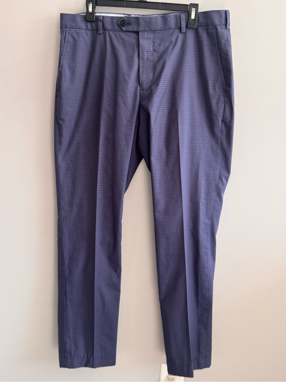 Brooks Brothers Milano Men’s 36 Blue Micro Check Stretch Dress Pants